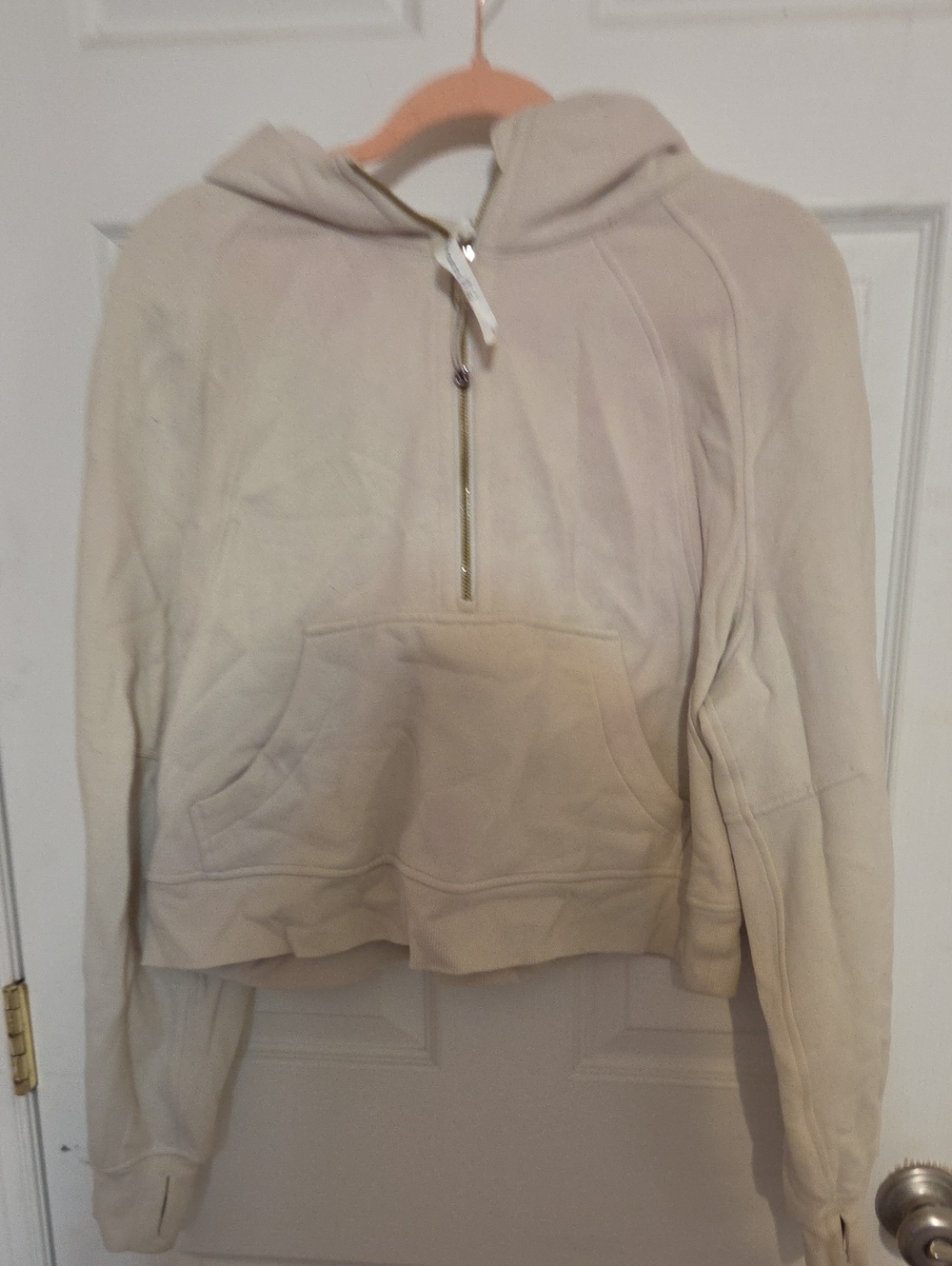 lululemon athletica Cream Half-Zip Hoodie Sweatshirt Scuba